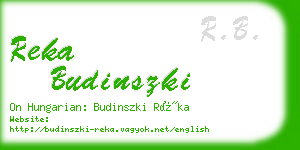 reka budinszki business card